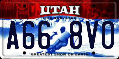 UT license plate A668VO