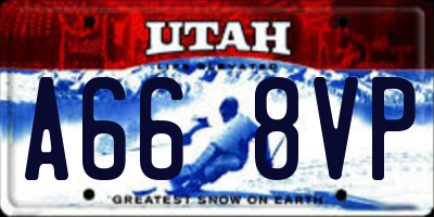 UT license plate A668VP