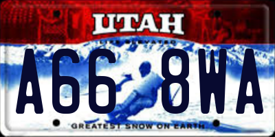 UT license plate A668WA