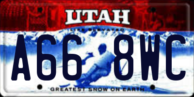 UT license plate A668WC