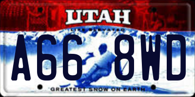 UT license plate A668WD