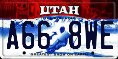 UT license plate A668WE