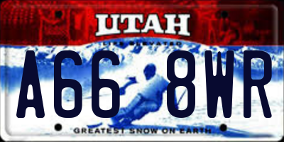 UT license plate A668WR