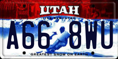 UT license plate A668WU