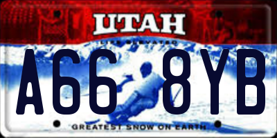 UT license plate A668YB