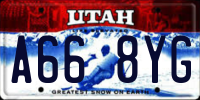 UT license plate A668YG
