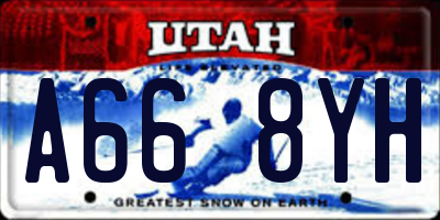 UT license plate A668YH