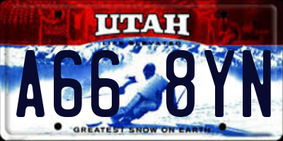 UT license plate A668YN