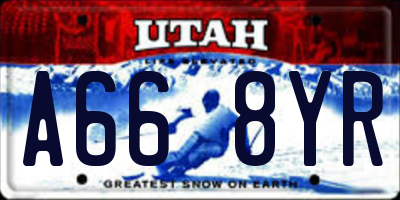 UT license plate A668YR
