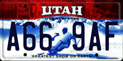 UT license plate A669AF