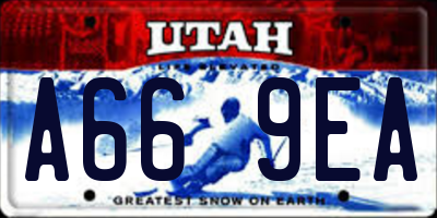 UT license plate A669EA