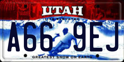 UT license plate A669EJ