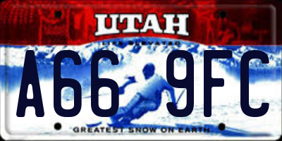 UT license plate A669FC
