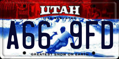 UT license plate A669FD