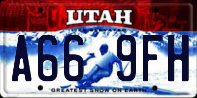 UT license plate A669FH