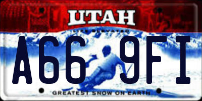 UT license plate A669FI