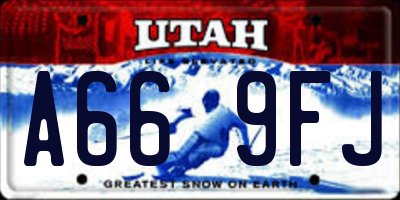 UT license plate A669FJ
