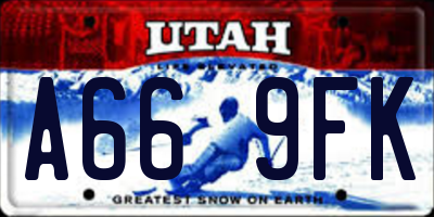 UT license plate A669FK