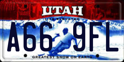 UT license plate A669FL