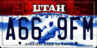 UT license plate A669FM