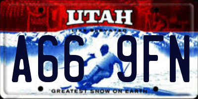 UT license plate A669FN
