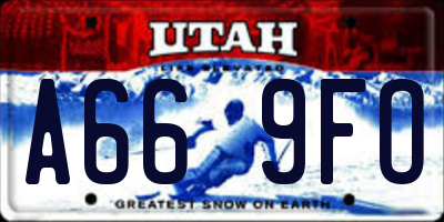 UT license plate A669FO