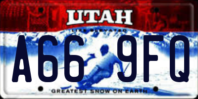 UT license plate A669FQ