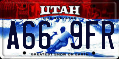 UT license plate A669FR