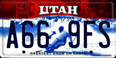 UT license plate A669FS