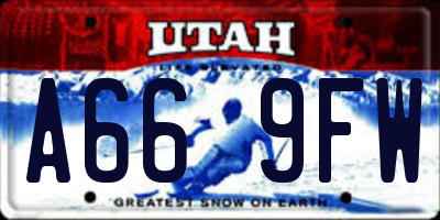 UT license plate A669FW