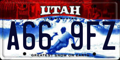 UT license plate A669FZ