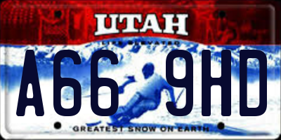 UT license plate A669HD