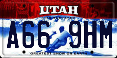 UT license plate A669HM