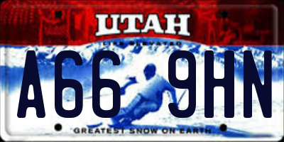 UT license plate A669HN