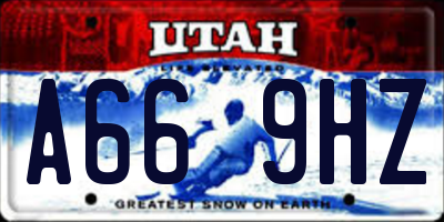 UT license plate A669HZ