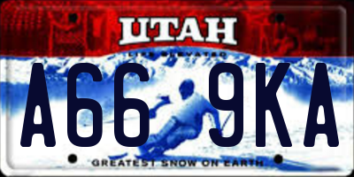 UT license plate A669KA