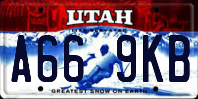 UT license plate A669KB