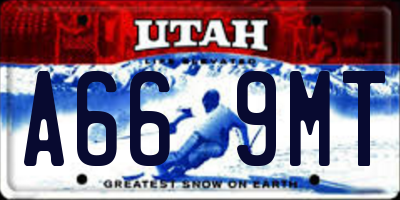 UT license plate A669MT