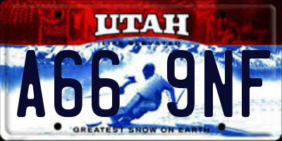 UT license plate A669NF