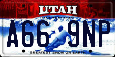 UT license plate A669NP