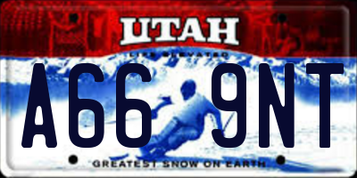 UT license plate A669NT
