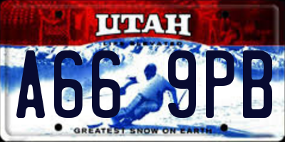 UT license plate A669PB