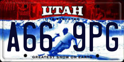 UT license plate A669PG
