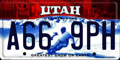 UT license plate A669PH