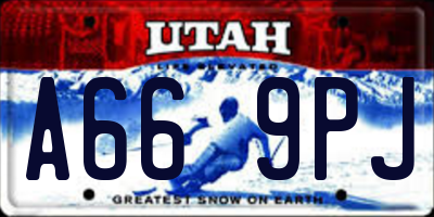 UT license plate A669PJ