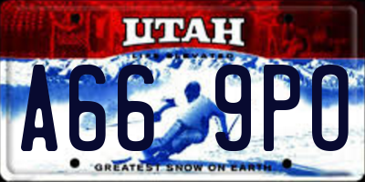 UT license plate A669PO