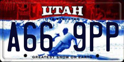 UT license plate A669PP