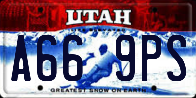 UT license plate A669PS