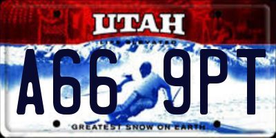 UT license plate A669PT