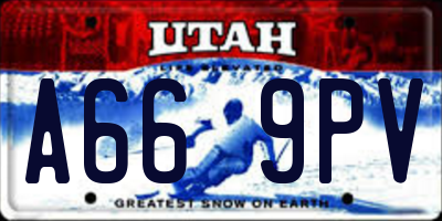 UT license plate A669PV